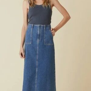 Denim Blue Maxi Skirt